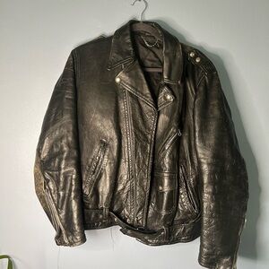 Vintage leather biker jacket
